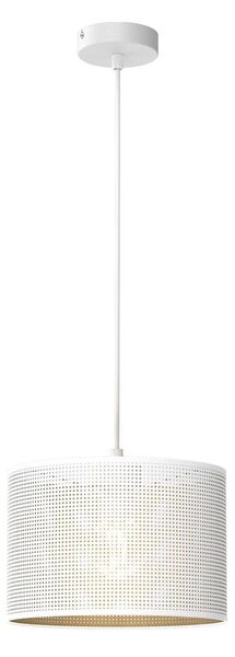 Luster na lanku LOFT SHADE 1xE27/60W/230V pr. 25 cm biela/zlatá