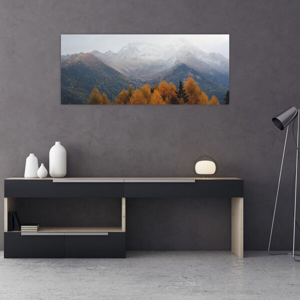 Obraz - Výhľad na hrebene hôr (120x50 cm)