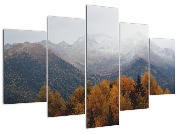 Obraz - Výhľad na hrebene hôr (150x105 cm)