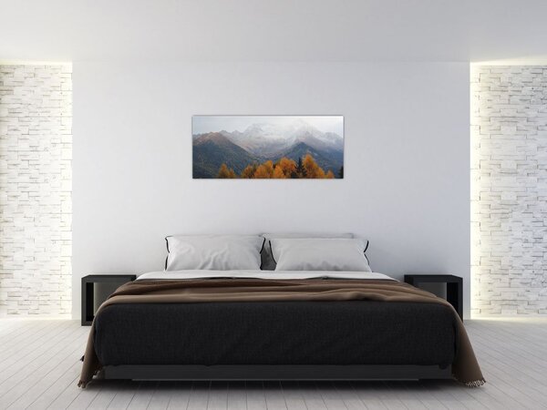 Obraz - Výhľad na hrebene hôr (120x50 cm)