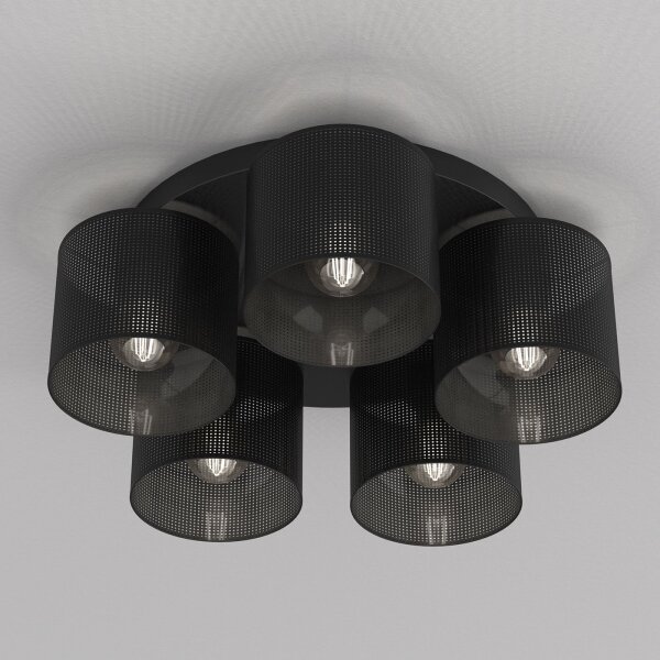 Luster prisadený LOFT SHADE 5xE27/60W/230V čierna
