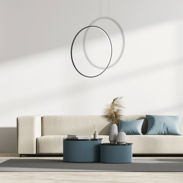 LED luster na lanku SATURNO LED/46W/230V pr. 80 cm IP44 čierny