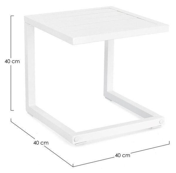 Hliníkový záhradný stolík 40x40 cm Hilde – Bizzotto