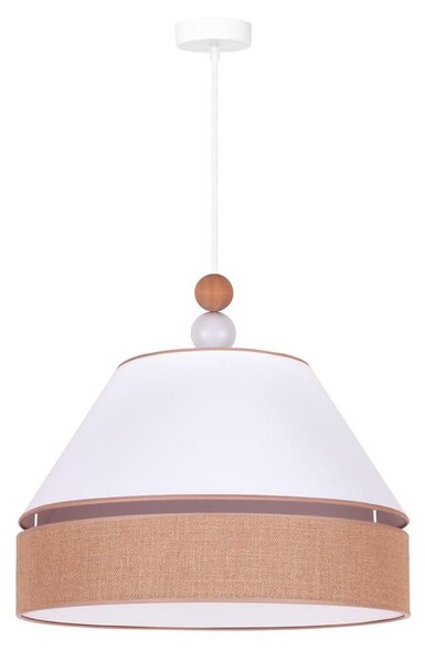 Duolla - Luster na lanku AVIGNON 1xE27/15W/230V pr. 60 cm biela/hnedá