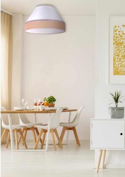 Duolla - Stropné svietidlo AVIGNON 3xE27/15W/230V pr. 60 cm biela/hnedá