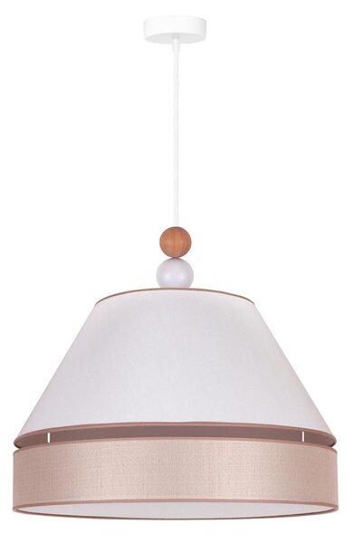 Duolla - Luster na lanku AVIGNON 1xE27/15W/230V pr. 50 cm biela/béžová