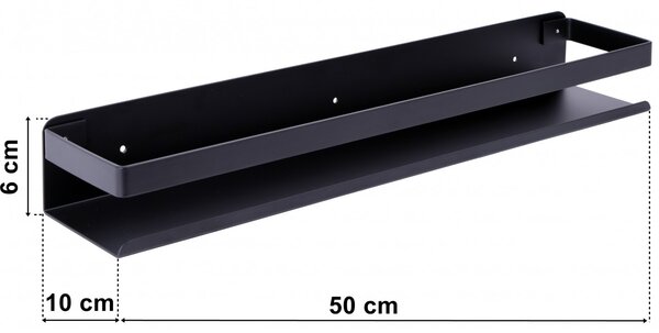 TZB Polica Megara 50 cm čierna