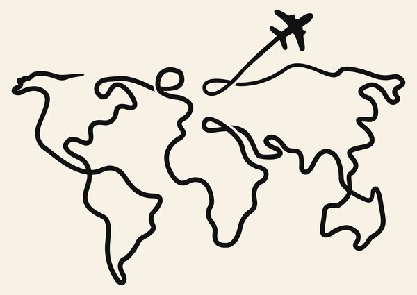 DUBLEZ | Minimalistická mapa sveta na stenu | Obraz