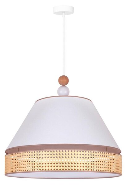Duolla - Luster na lanku AVIGNON 1xE27/15W/230V pr. 50 cm biela/ratan