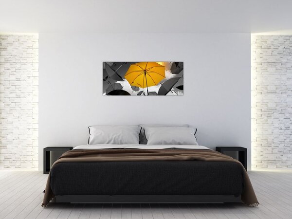Obraz žltého dáždnika (120x50 cm)