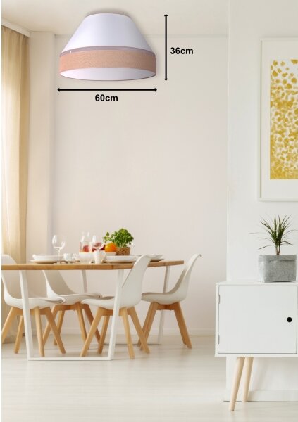 Duolla - Stropné svietidlo AVIGNON 3xE27/15W/230V pr. 60 cm biela/hnedá