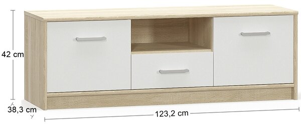 TV stolík Tavir TV-1DRW2D - dub sonoma / biela