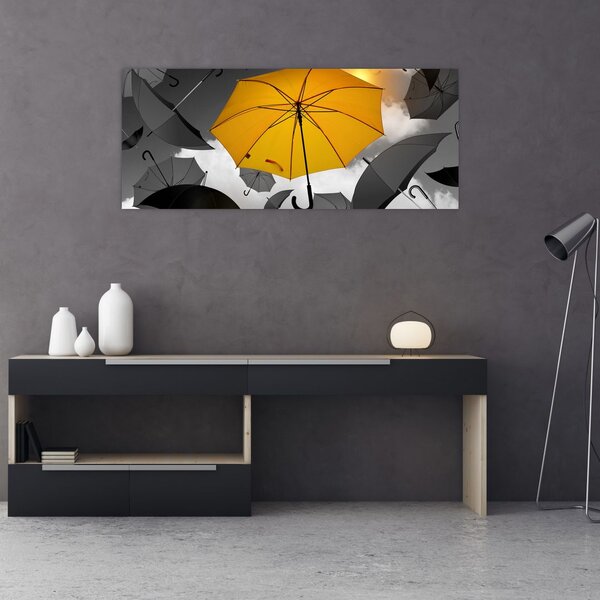 Obraz žltého dáždnika (120x50 cm)
