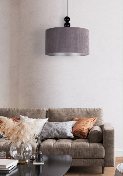 Duolla - Luster na lanku LYON 1xE27/15W/230V pr. 40 cm šedá