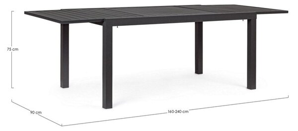 Hliníkový záhradný jedálenský stôl 90x160 cm Hilde – Bizzotto