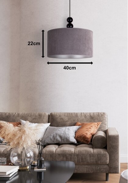 Duolla - Luster na lanku LYON 1xE27/15W/230V pr. 40 cm šedá