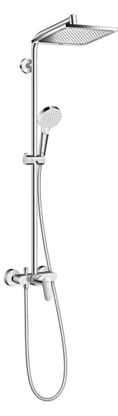 Hansgrohe Crometta E 240 1jet Showerpipe - sprchový systém s batériou, biela-chróm 27284000