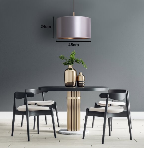 Duolla - Luster na lanku CANNES 1xE27/15W/230V pr. 45 cm strieborná/medená