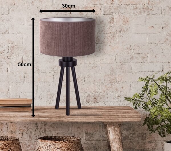 Duolla - Stolná lampa LYON 1xE27/15W/230V pr. 30 cm hnedá
