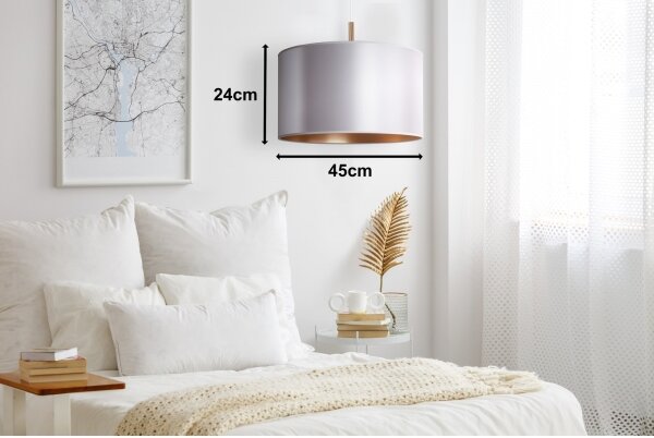 Duolla - Luster na lanku CANNES 1xE27/15W/230V pr. 45 cm strieborná/medená