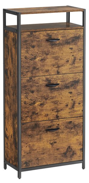 VÝKLOPNÁ SKRINKA NA TOPÁNKY, hnedá, čierna, 60/130/30 cm Boxxx - Online Only drobný nábytok, Online Only