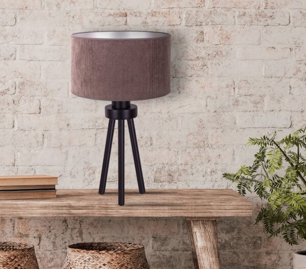 Duolla - Stolná lampa LYON 1xE27/15W/230V pr. 30 cm hnedá