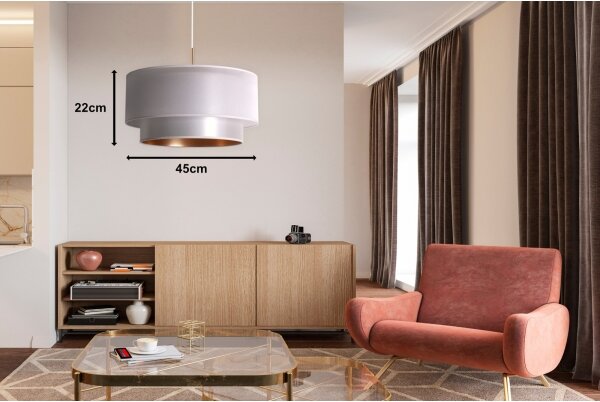 Duolla - Luster na lanku NANTES 1xE27/15W/230V pr. 45 cm strieborná/medená