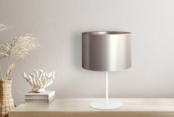 Duolla - Stolná lampa CANNES 1xE14/15W/230V pr. 20 cm strieborná/biela