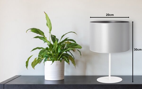 Duolla - Stolná lampa CANNES 1xE14/15W/230V pr. 20 cm strieborná/biela