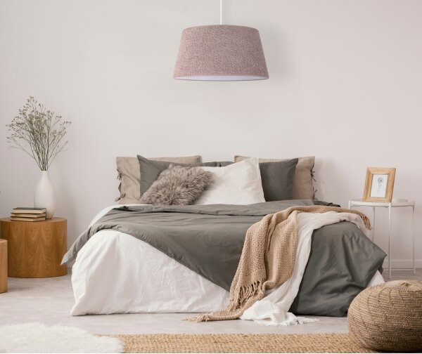 Duolla - Luster na lanku BOUCLE 1xE27/15W/230V pr. 50 cm hnedá