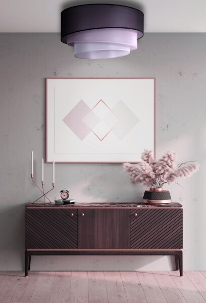 Duolla - Stropné svietidlo TRIO 1xE27/15W/230V pr. 45 cm čierna/ružová/strieborná