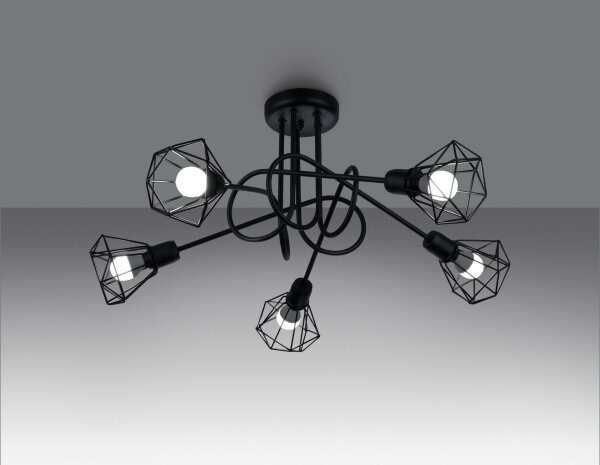 Sollux SL.1110 - Luster na tyči ARTEMIS 5xE14/40W/230V čierna
