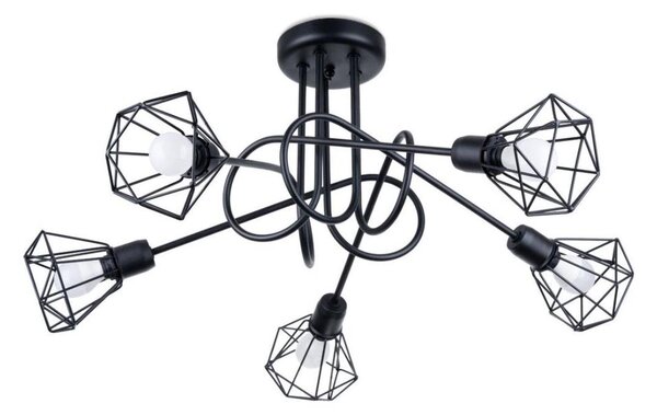 Sollux SL.1110 - Luster na tyči ARTEMIS 5xE14/40W/230V čierna