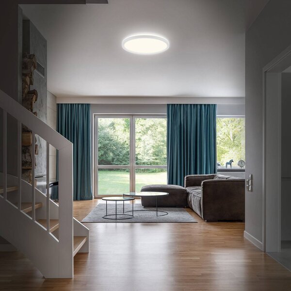 LED stropné svietidlo do kúpeľne Slim Drip, biele, Ø 42 cm, Biela / opálová, Kúpeľňa, Plast, Moderný, Závesné svietidlo