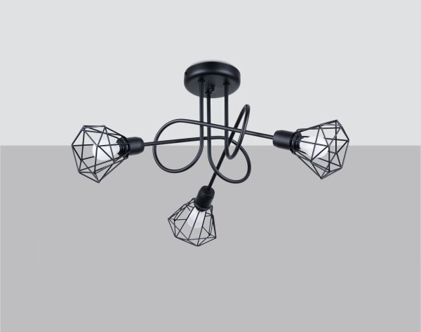 Sollux SL.1109 - Luster na tyči ARTEMIS 3xE14/40W/230V čierna