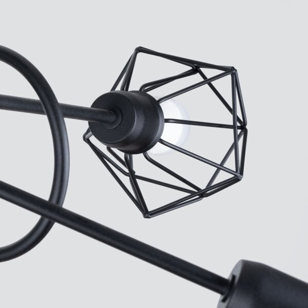 Sollux SL.1110 - Luster na tyči ARTEMIS 5xE14/40W/230V čierna