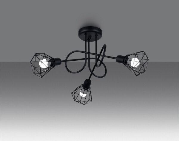 Sollux SL.1109 - Luster na tyči ARTEMIS 3xE14/40W/230V čierna