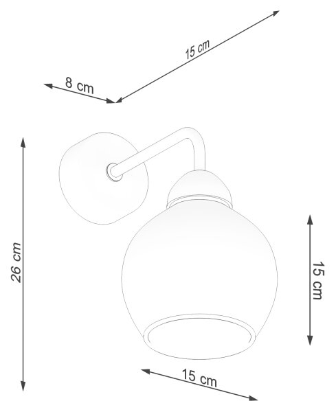 Sollux SL.1139 - Nástenná lampa ALINO 1xE27/60W/230V čierna