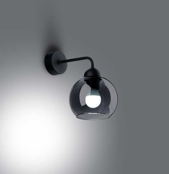 Sollux SL.1139 - Nástenná lampa ALINO 1xE27/60W/230V čierna