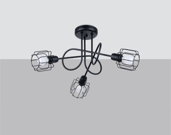 Sollux SL.1118 - Luster na tyči BELUCI 3xE14/40W/230V čierna