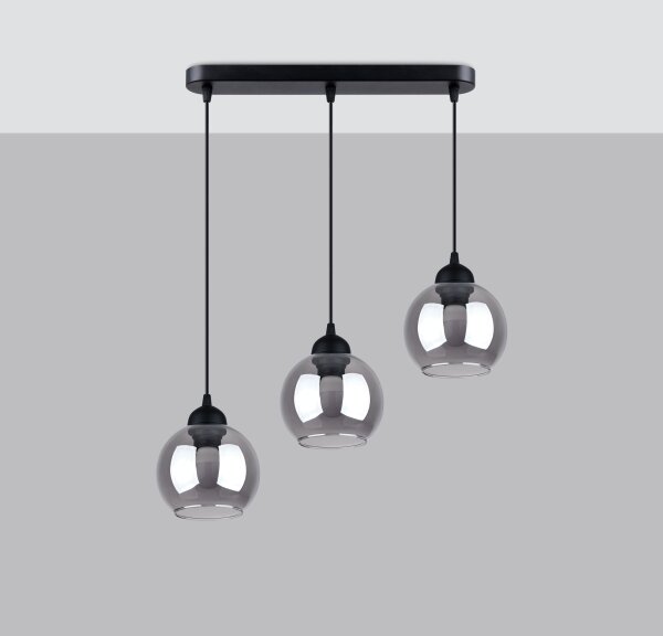 Sollux SL.1142 - Luster na lanku ALINO 3xE27/60W/230V čierna