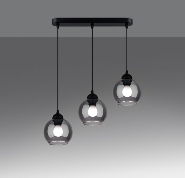Sollux SL.1142 - Luster na lanku ALINO 3xE27/60W/230V čierna