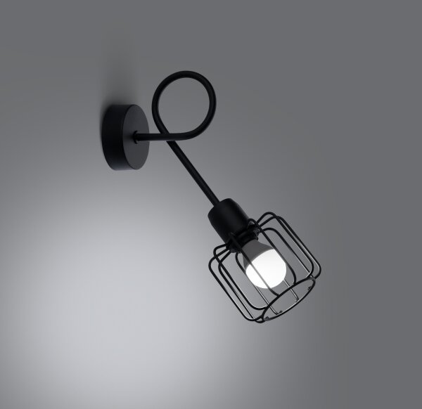 Sollux SL.1117 - Nástenné svietidlo BELUCI 1xE14/40W/230V čierna