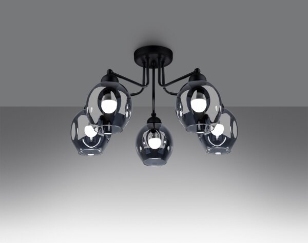 Sollux SL.1145 - Luster na tyči FILLAN 5xE27/60W/230V čierna