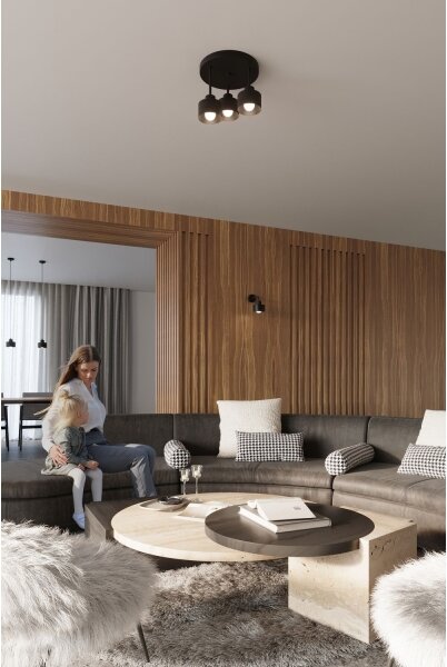 Sollux SL.1132 - Luster na lanku SAVAR 1xE27/60W/230V čierna