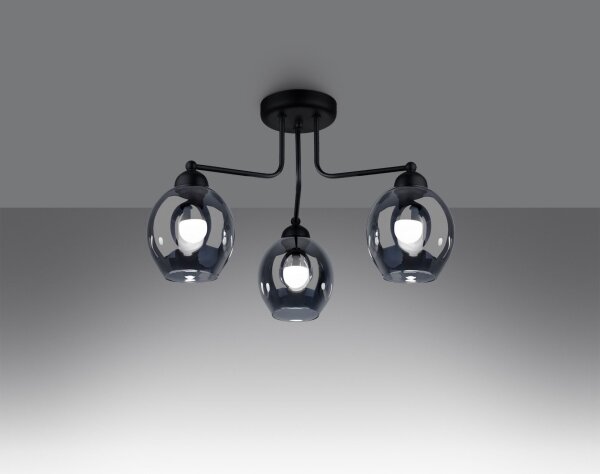 Sollux SL.1144 - Luster na tyči FILLAN 3xE27/60W/230V čierna