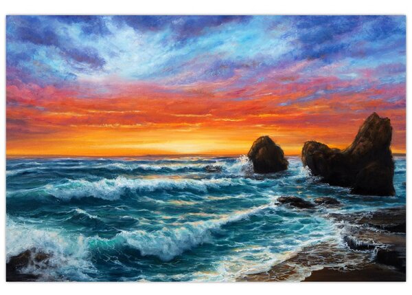 Obraz - Západ slnka (90x60 cm)