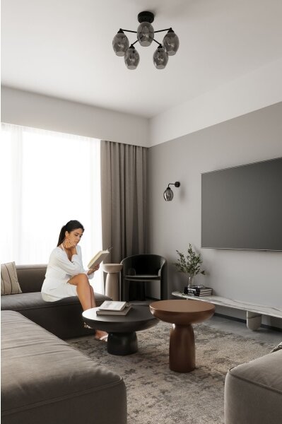 Sollux SL.1145 - Luster na tyči FILLAN 5xE27/60W/230V čierna