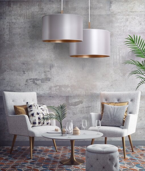Duolla - Luster na lanku CANNES 1xE27/15W/230V pr. 50 cm strieborná/medená