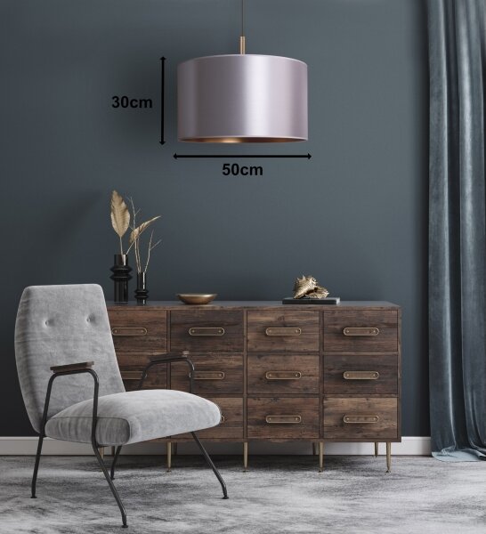 Duolla - Luster na lanku CANNES 1xE27/15W/230V pr. 50 cm strieborná/medená